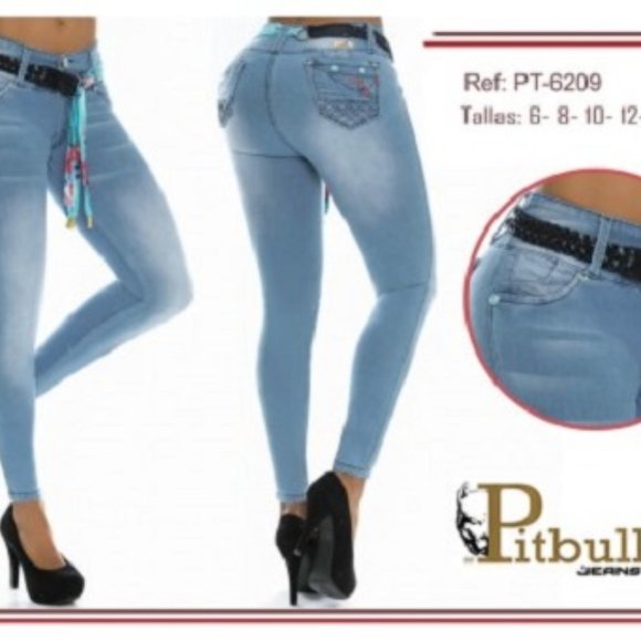 Women Colombian Pitbull P6209 Jeans Sz 7 or 9